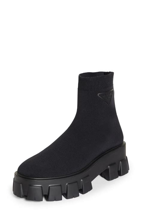 prada lug-sole sock booties|Prada Monolith 55 Leather Lug.